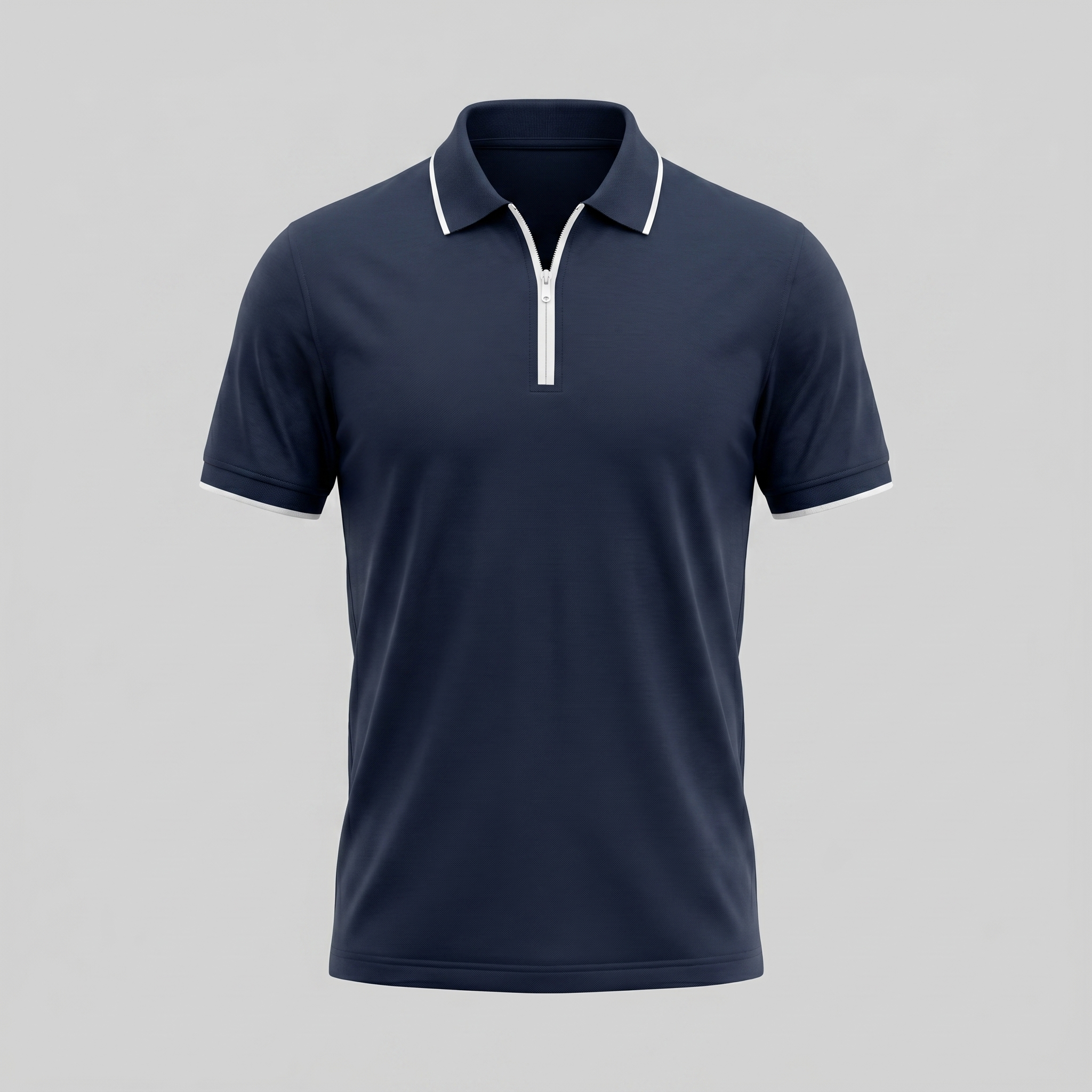 Poloshirt Heren Korte Mouwen Rits Casual