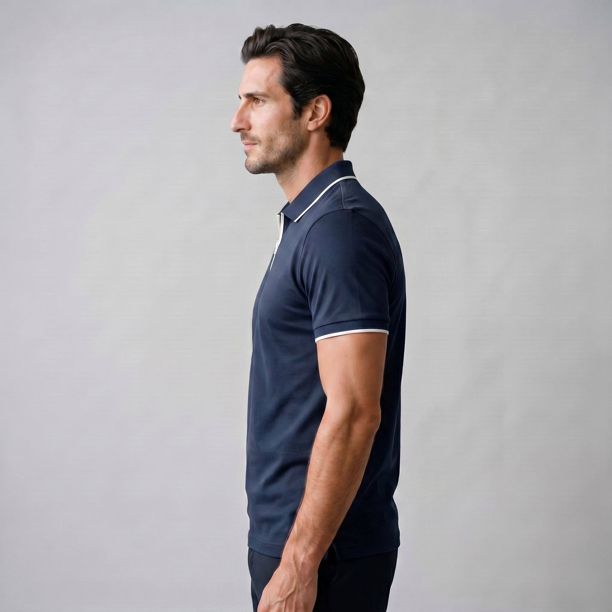 Poloshirt Heren Korte Mouwen Rits Casual