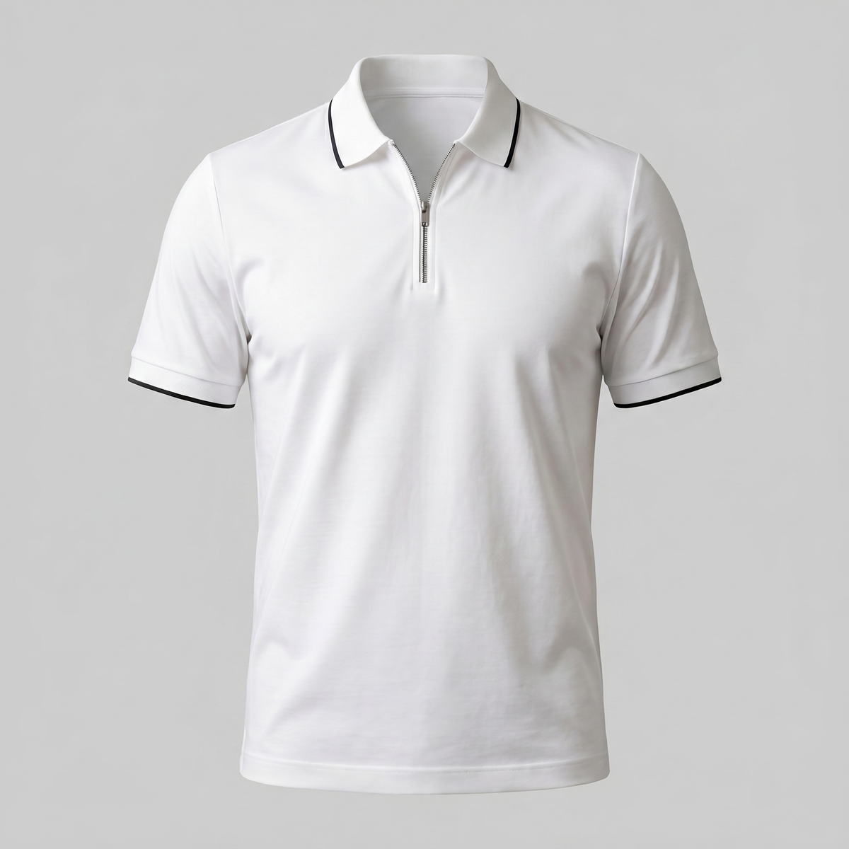 Poloshirt Heren Korte Mouwen Rits Casual