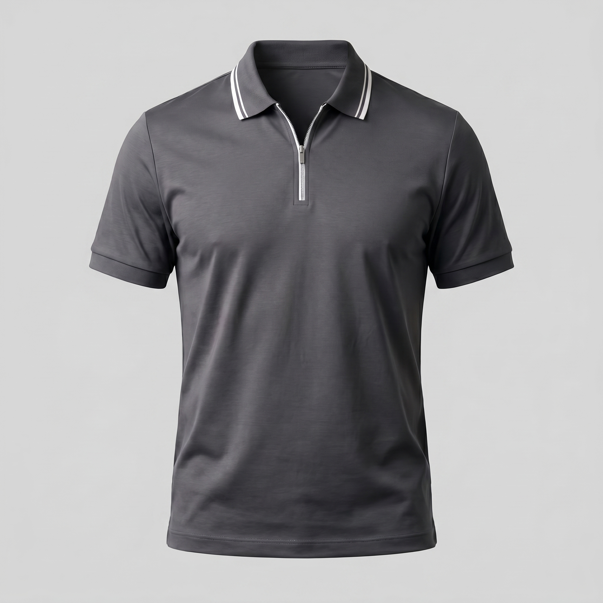 Poloshirt Heren Korte Mouwen Rits Casual
