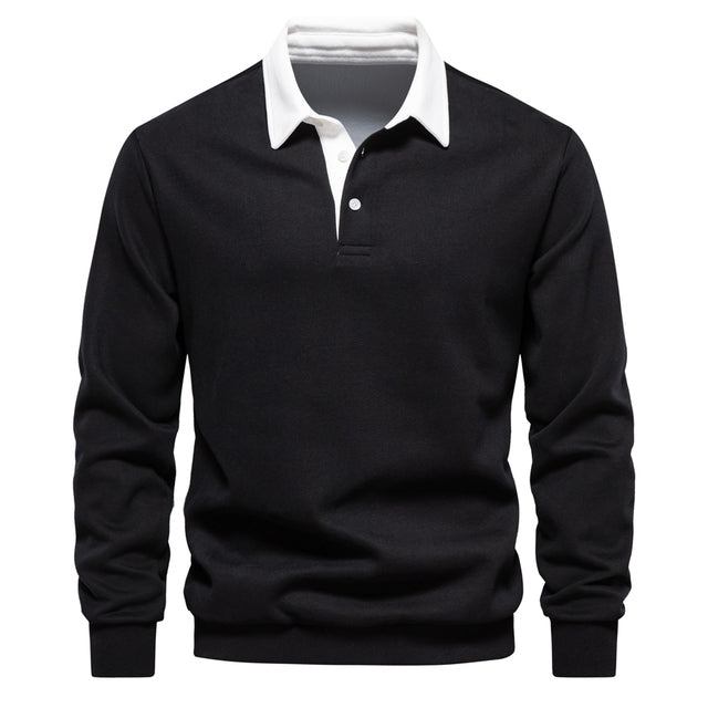 Poloshirt Heren Lange Mouwen Slim Fit Casual
