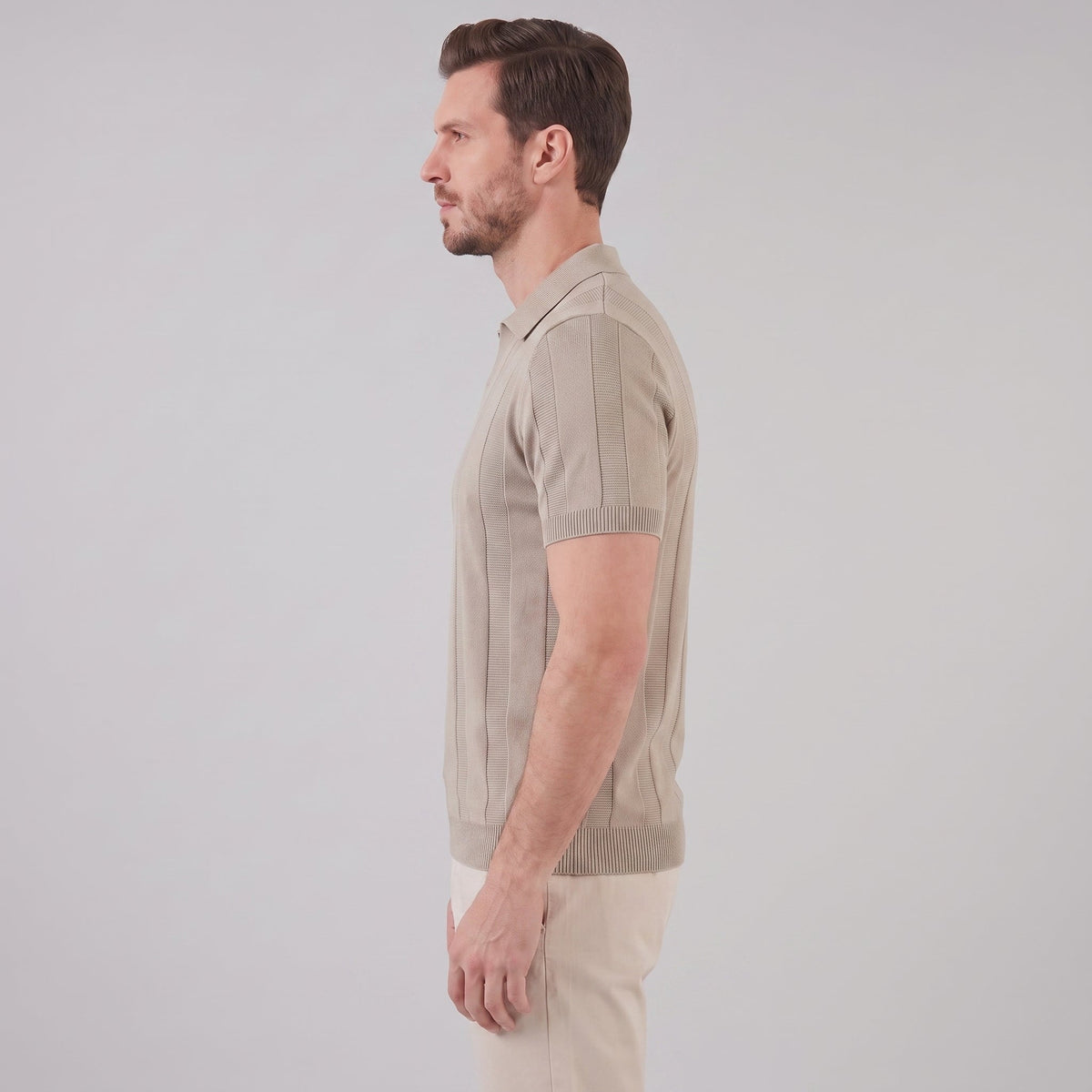 Poloshirt Heren Open Knit Casual Zomer