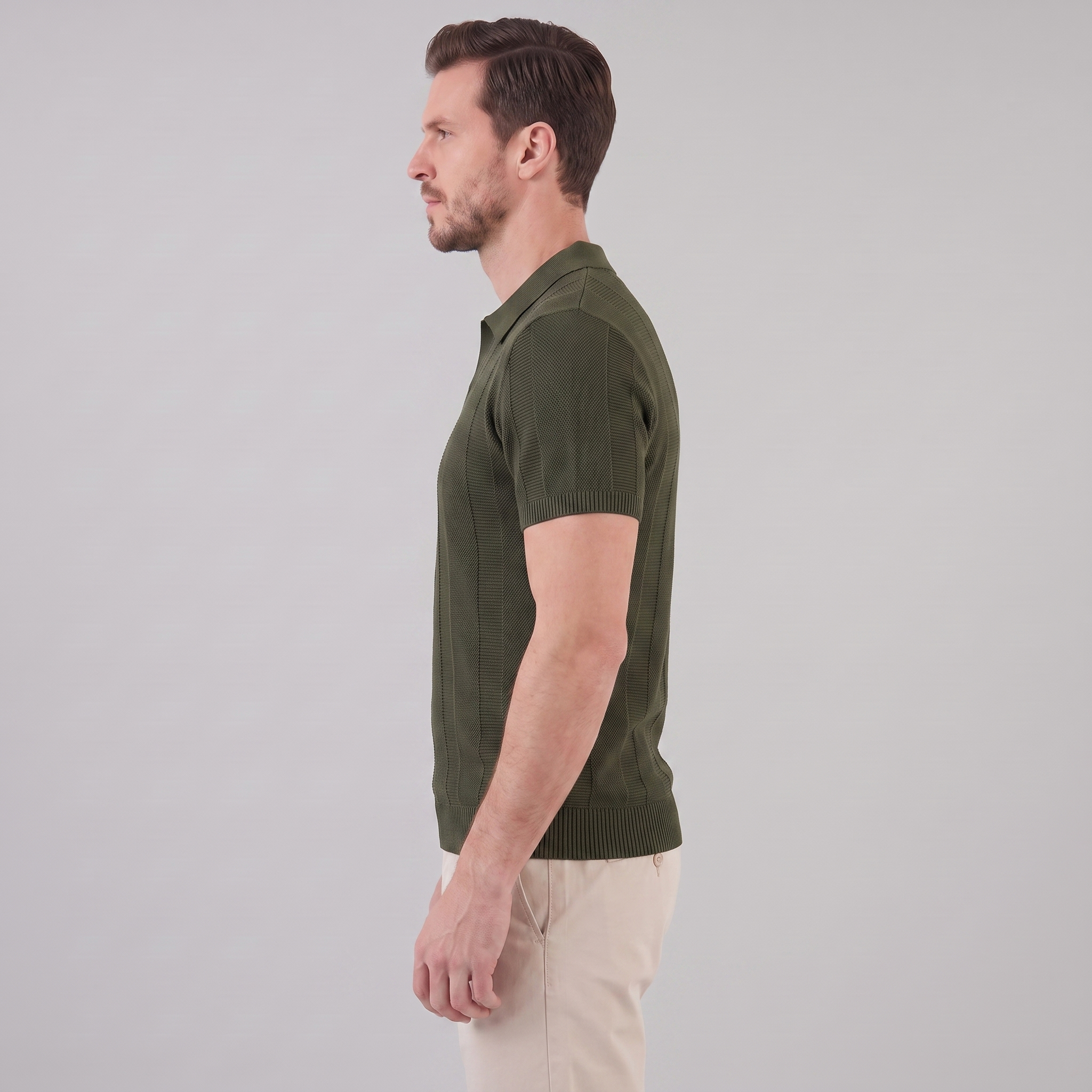 Poloshirt Heren Open Knit Casual Zomer