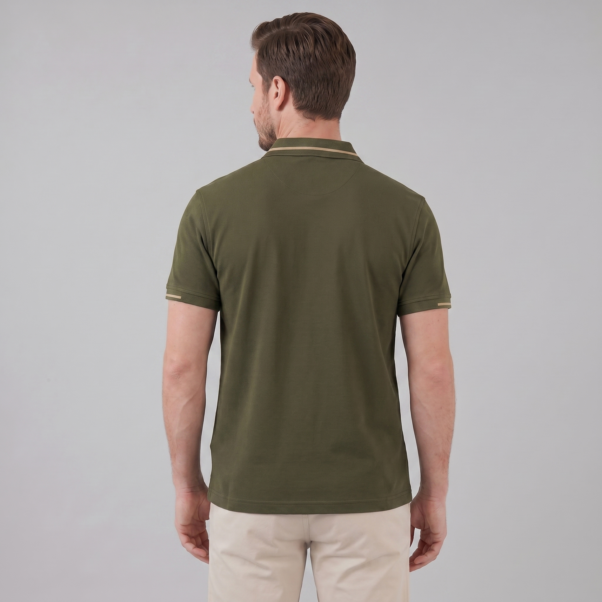 Poloshirt Heren Tailored Fit Contrast Kraag Casual