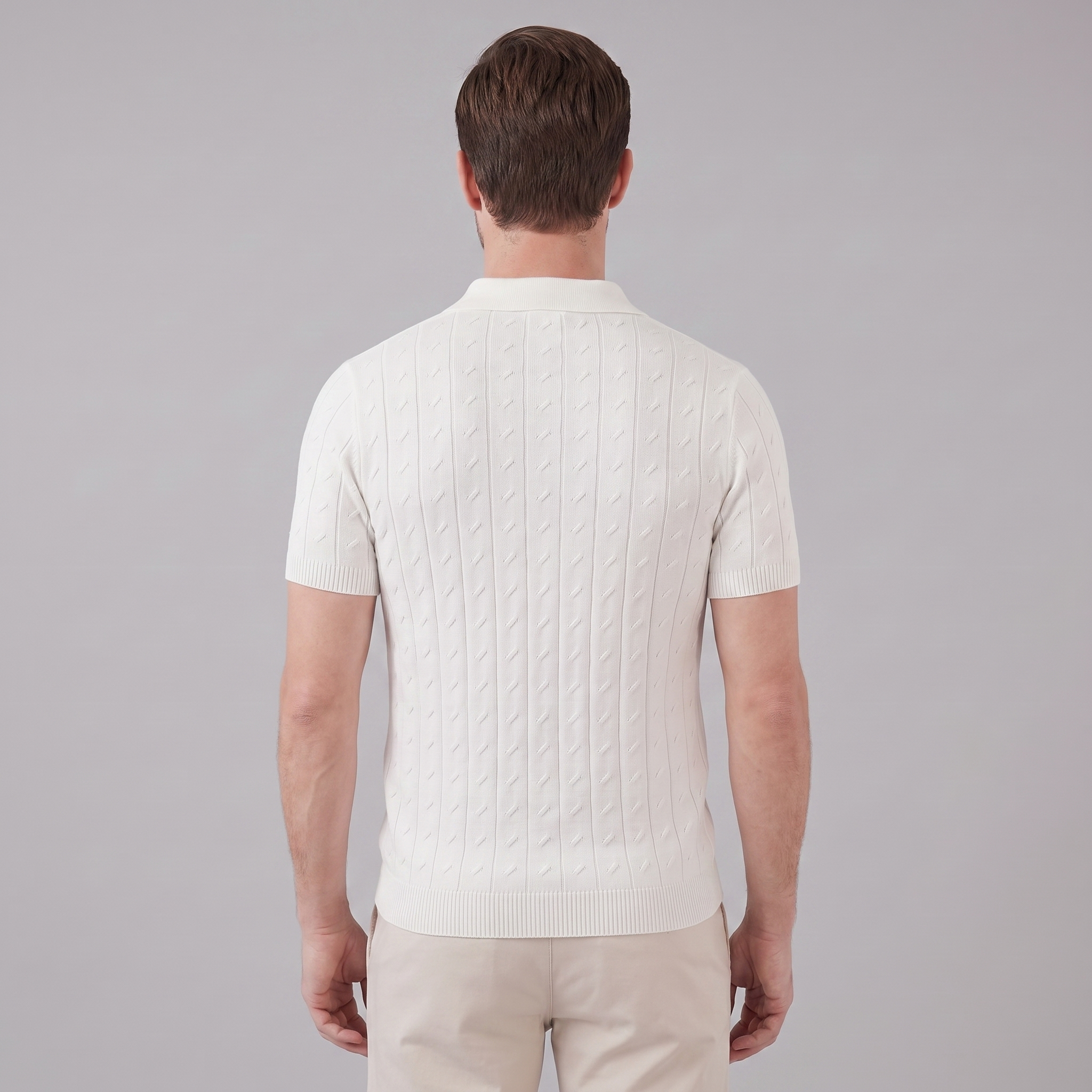 Poloshirt Heren Textured Knit Casual Zomer