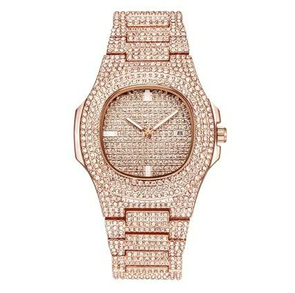 Elegante gouden horloge met subtiele parel