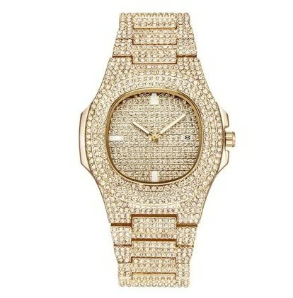 Elegante gouden horloge met subtiele parel