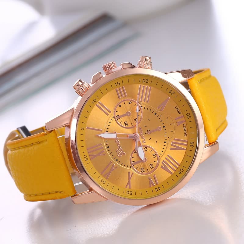 Elegante roségouden horloge met een subtiele parel