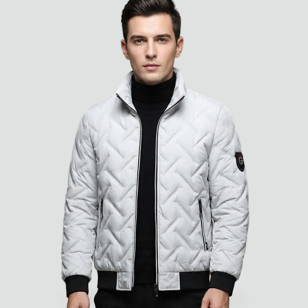 Puffer Jas voor Heren met Geometrisch Design en Lichtgewicht Vulling