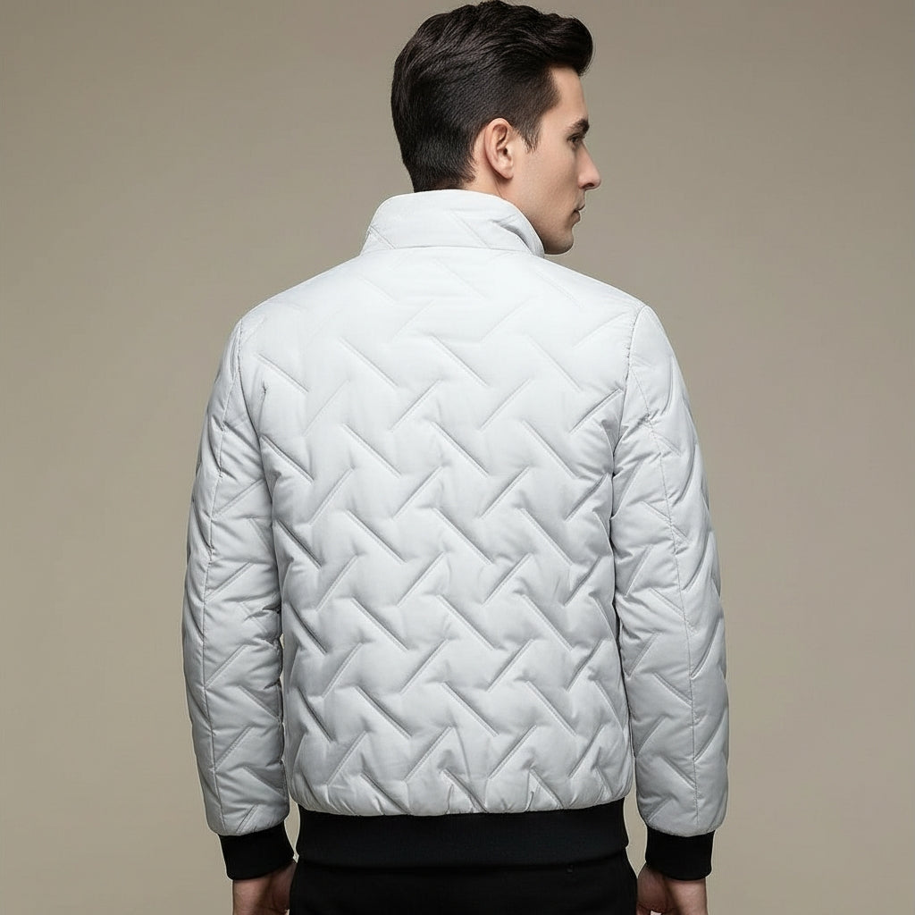 Puffer Jas voor Heren met Geometrisch Design en Lichtgewicht Vulling