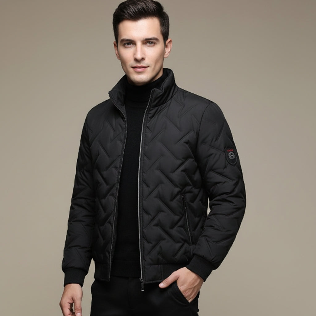 Puffer Jas voor Heren met Geometrisch Design en Lichtgewicht Vulling
