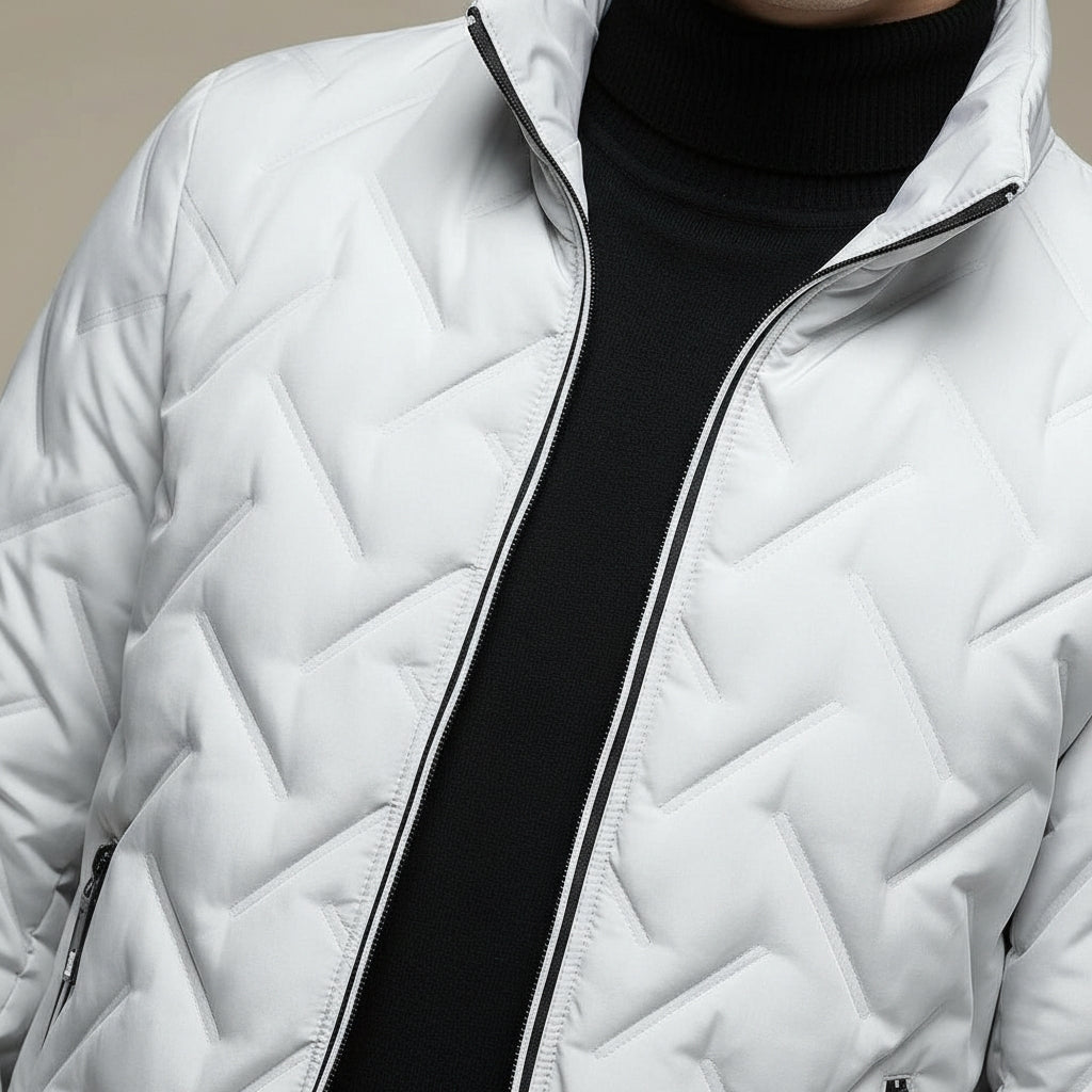 Puffer Jas voor Heren met Geometrisch Design en Lichtgewicht Vulling