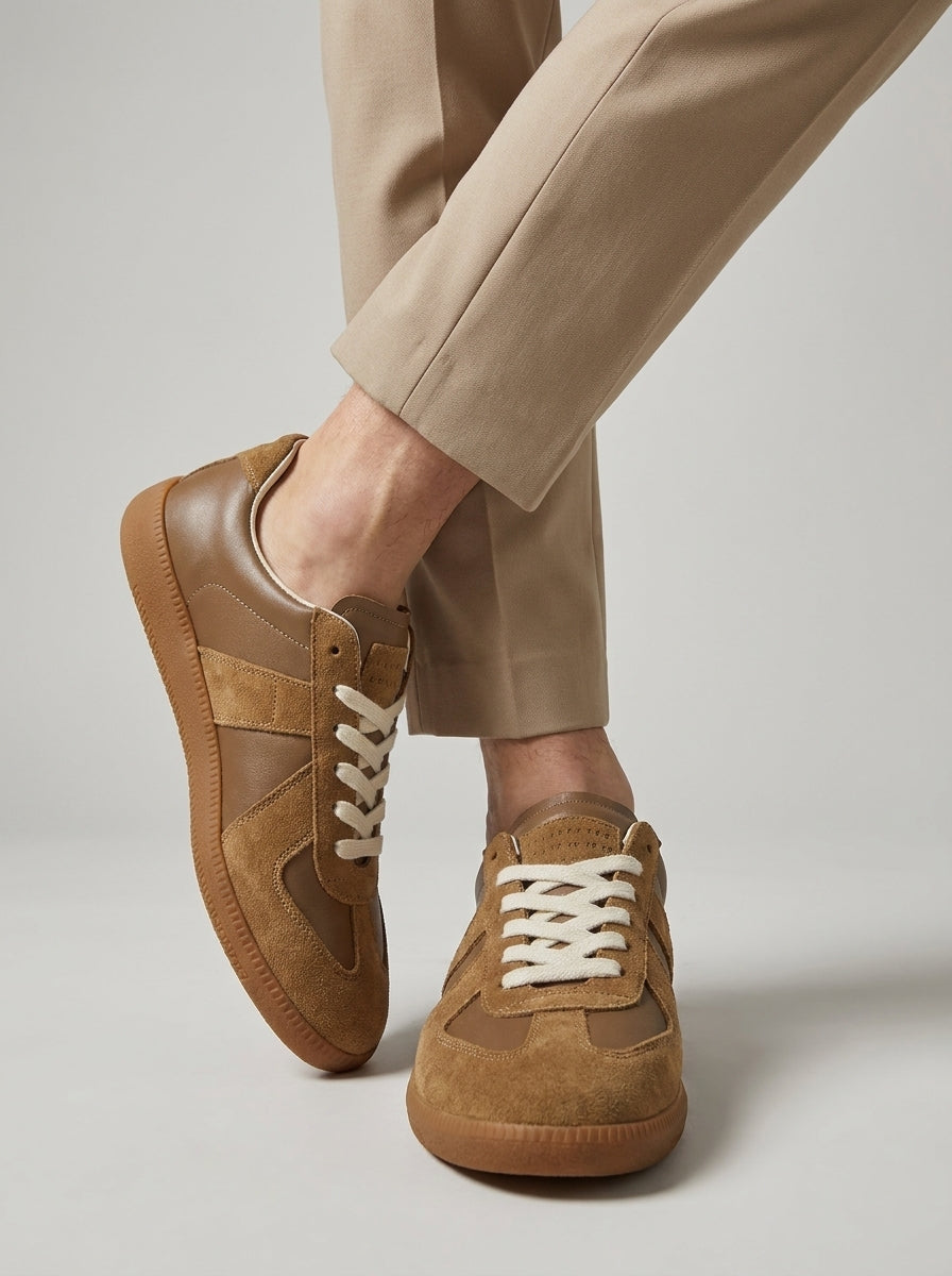 Retro Sneakers voor Heren met Suède en Leer voor een unieke stijl