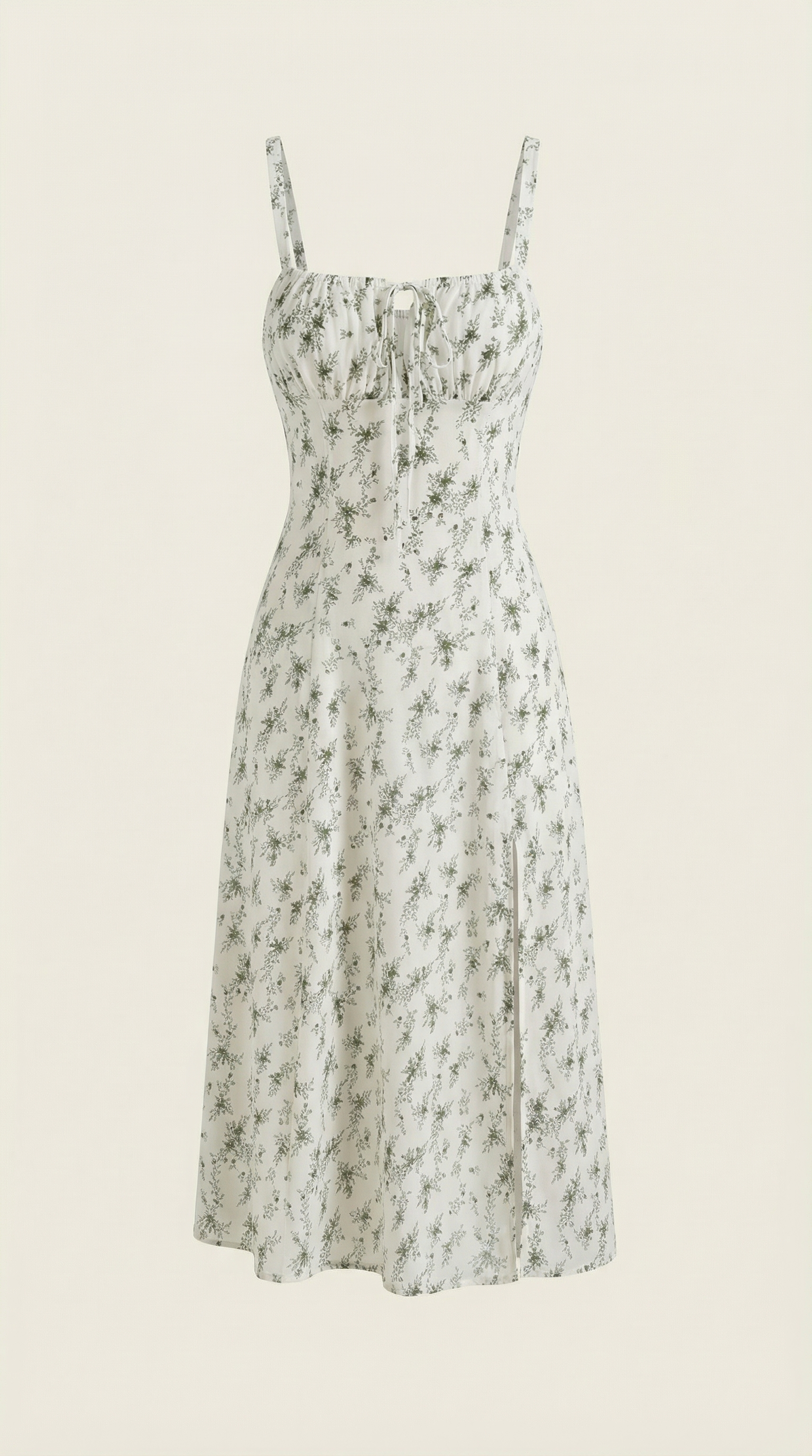 Midi-jurk dames A-lijn vintage bloemenprint hartvormige hals verstelbare rug