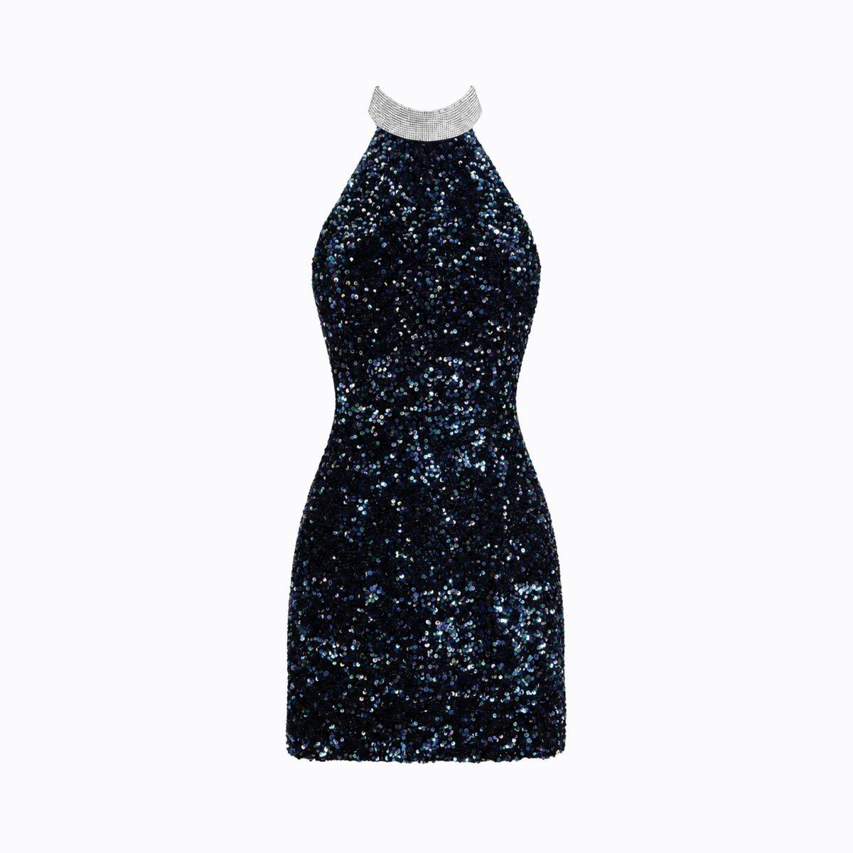 Sequin Halter Mini Jurk Dames Bodycon Elegant Avond