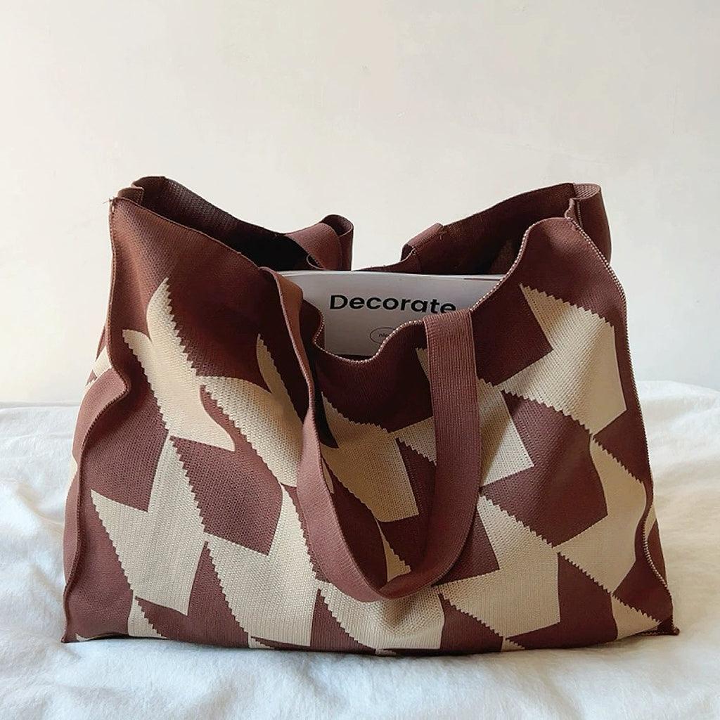 Shopper Tas Geometrisch Patroon Dames Casual Ruim