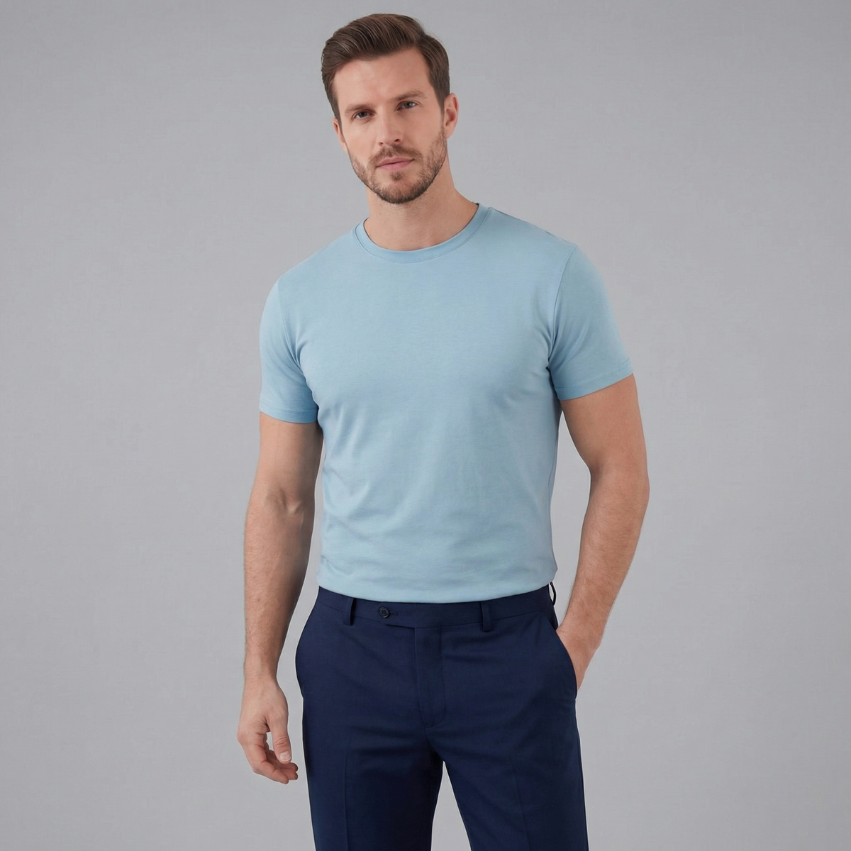 Slim Fit T-Shirt Heren Casual