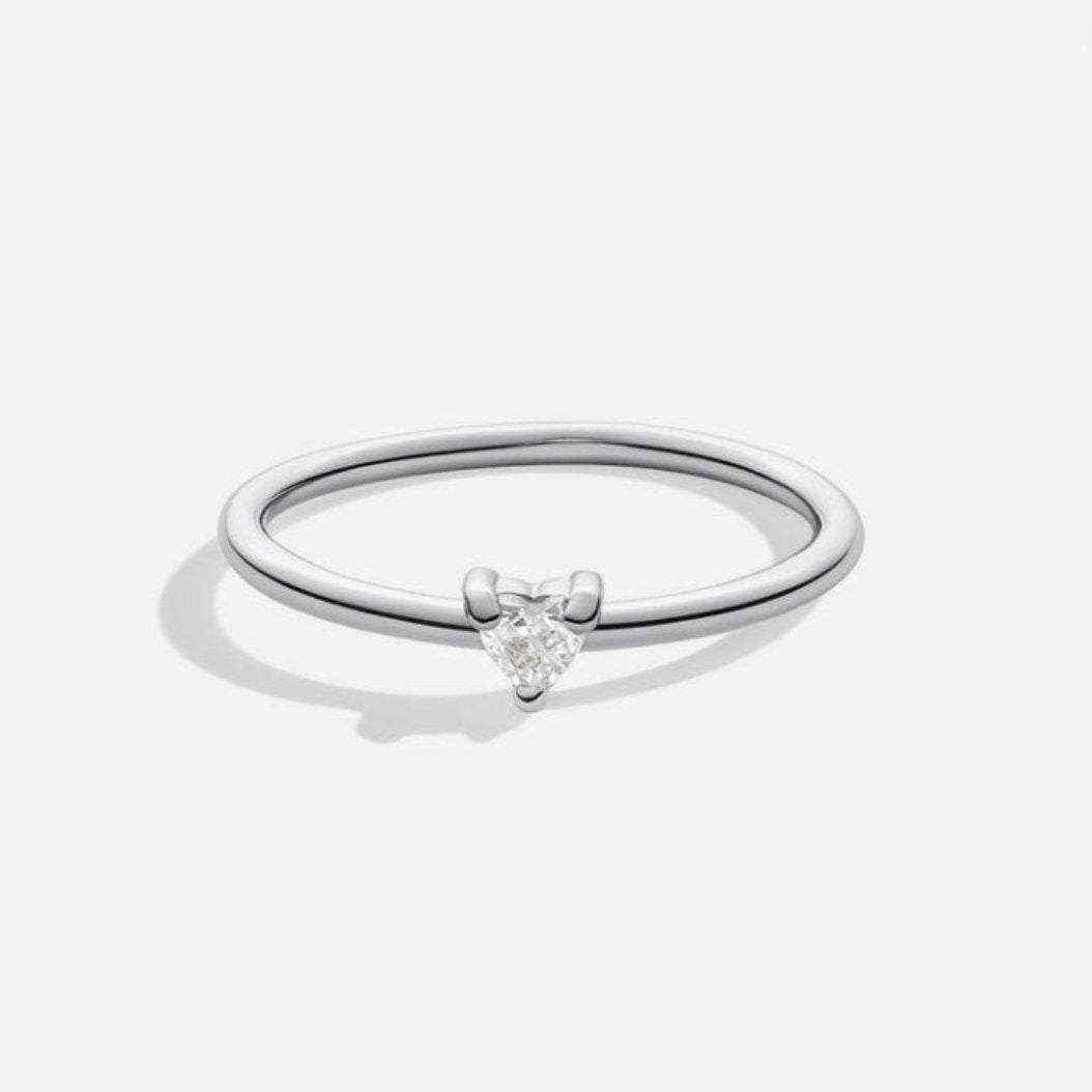 Verfijnde zirkonia ring met hartje