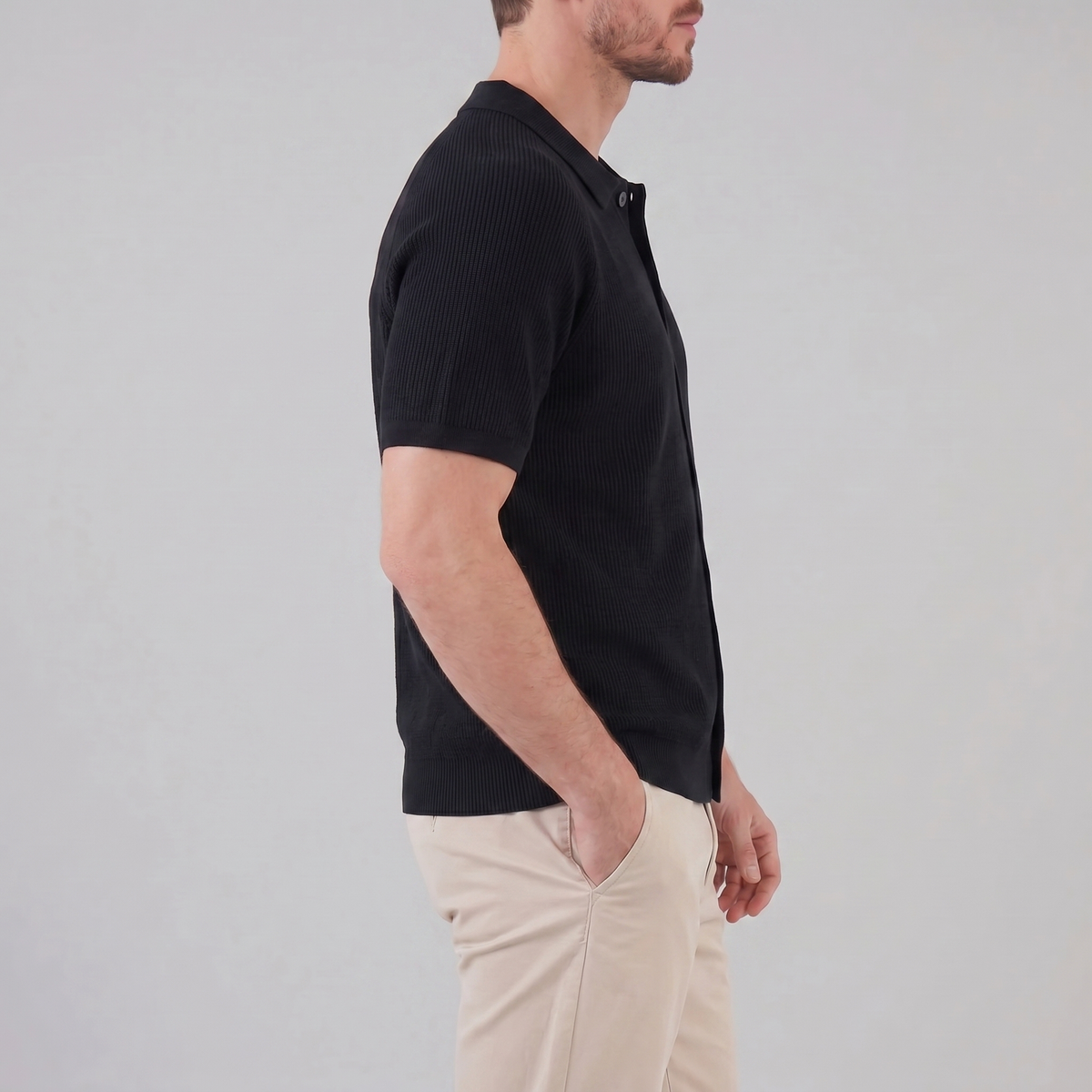 Smart Casual Polo Shirt Heren Lange Mouwen Button