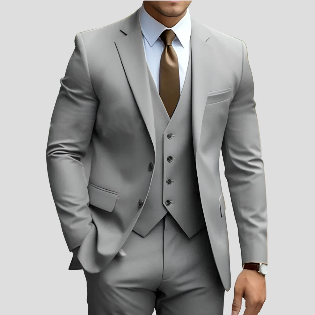Stijlvol Drie Delig Pak voor Heren met Slim Fit en Elegante Pasvorm