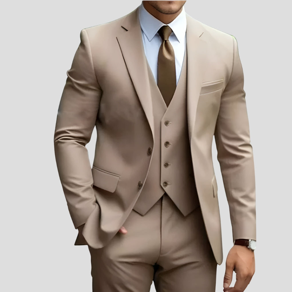 Stijlvol Drie Delig Pak voor Heren met Slim Fit en Elegante Pasvorm