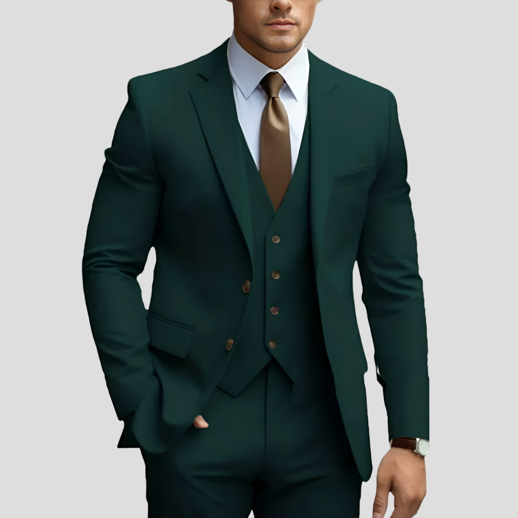 Stijlvol Drie Delig Pak voor Heren met Slim Fit en Elegante Pasvorm