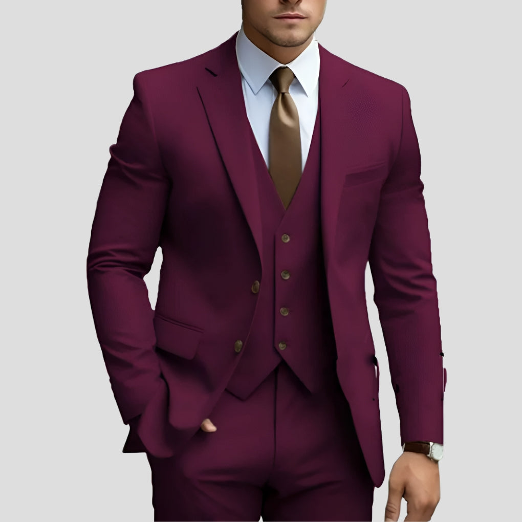 Stijlvol Drie Delig Pak voor Heren met Slim Fit en Elegante Pasvorm