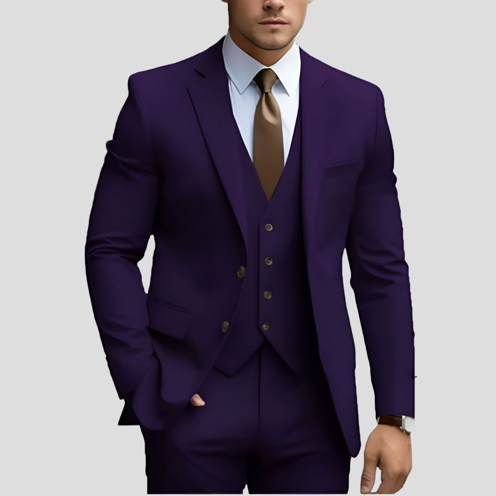 Stijlvol Drie Delig Pak voor Heren met Slim Fit en Elegante Pasvorm