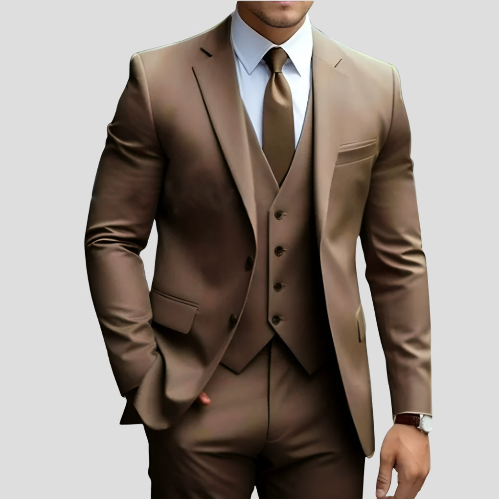 Stijlvol Drie Delig Pak voor Heren met Slim Fit en Elegante Pasvorm