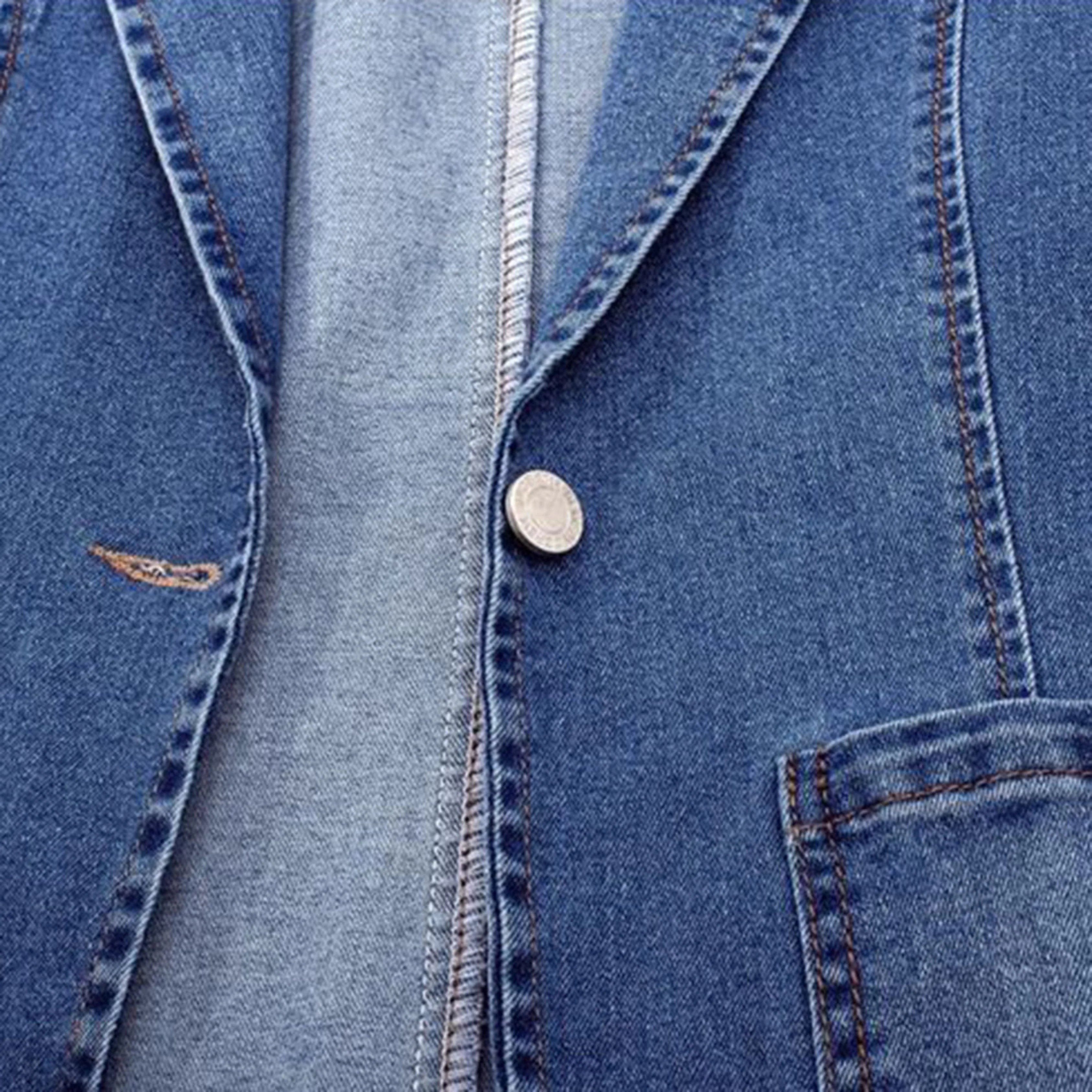 Stijlvolle Denim Blazer voor Dames met Pocket en Oversized Look