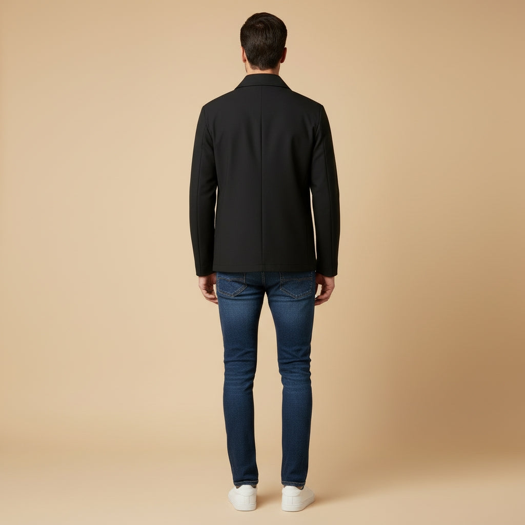Stijlvolle Korte Jas voor Heren met Klassieke Kraag