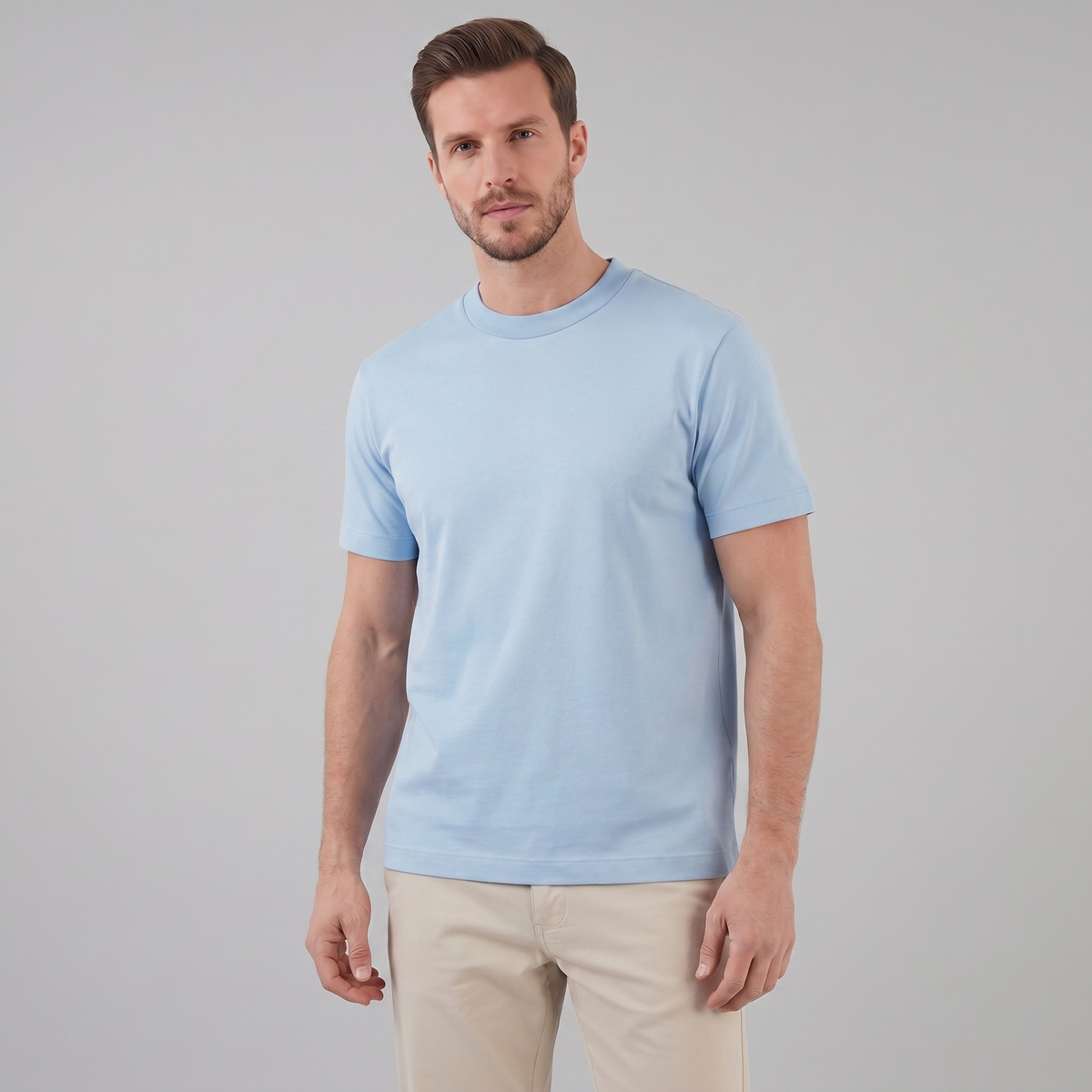T Shirt Heren Crew Neck Katoen Casual