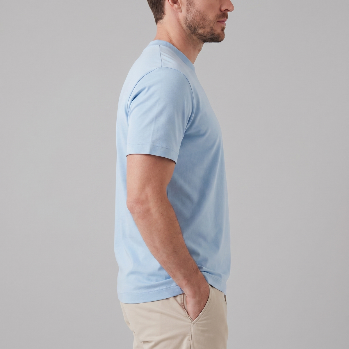 T Shirt Heren Crew Neck Katoen Casual