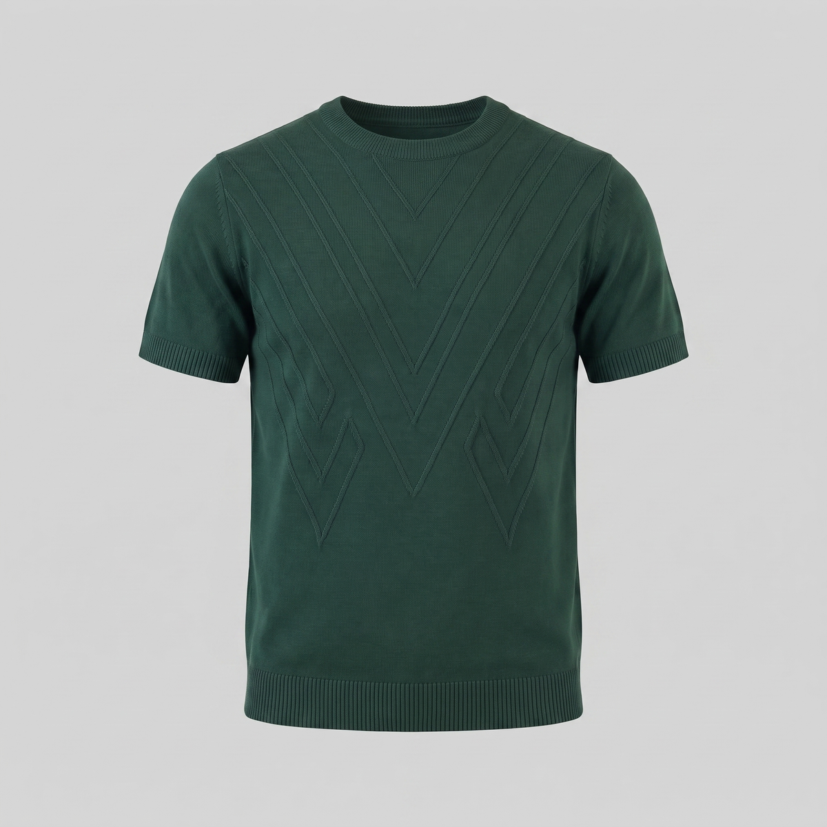 T-Shirt Heren Lange Mouwen Casual Textuur Crew Neck