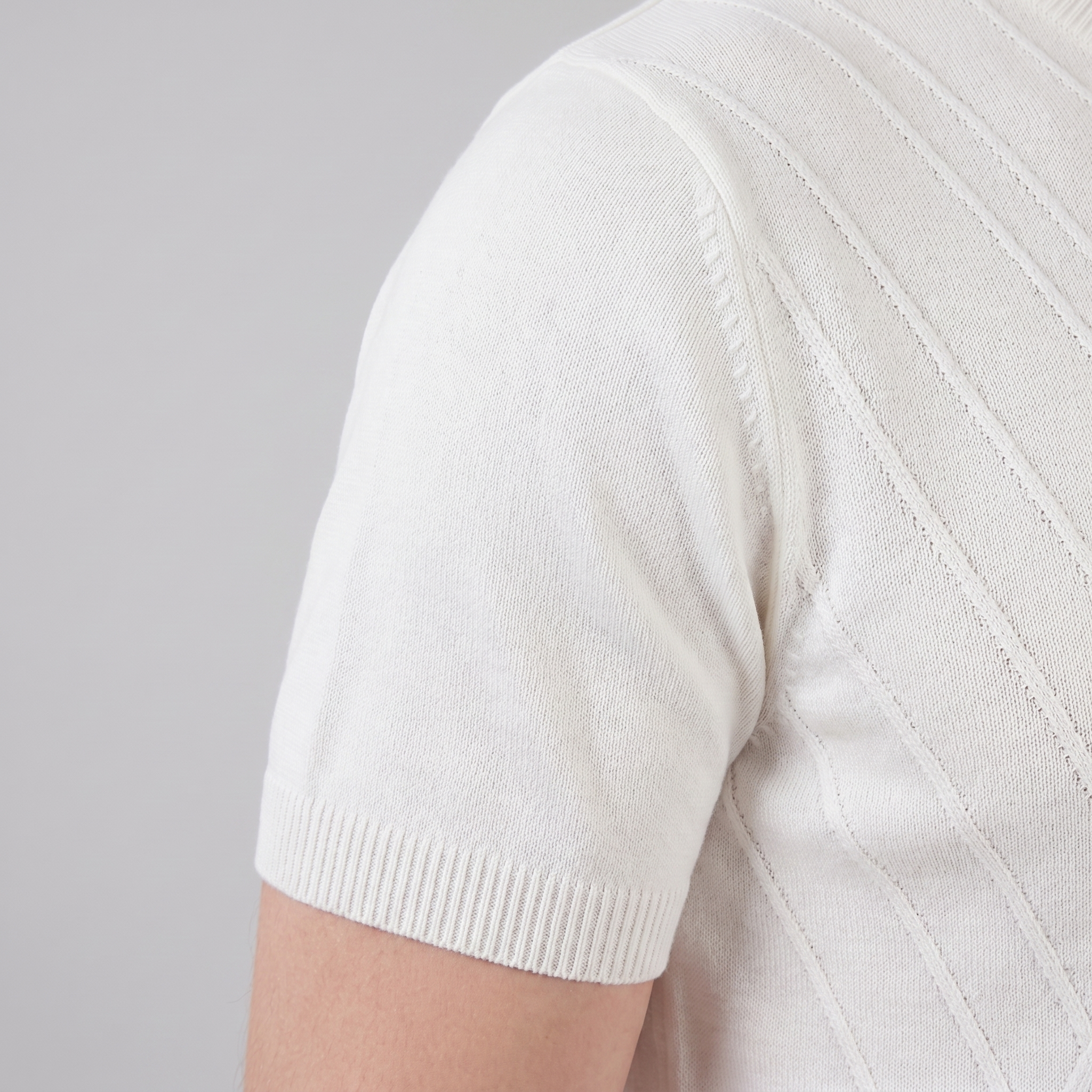 T-Shirt Heren Lange Mouwen Casual Textuur Crew Neck