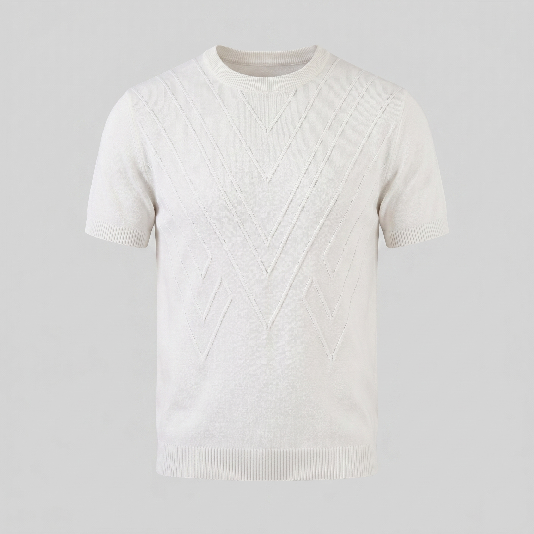 T-Shirt Heren Lange Mouwen Casual Textuur Crew Neck