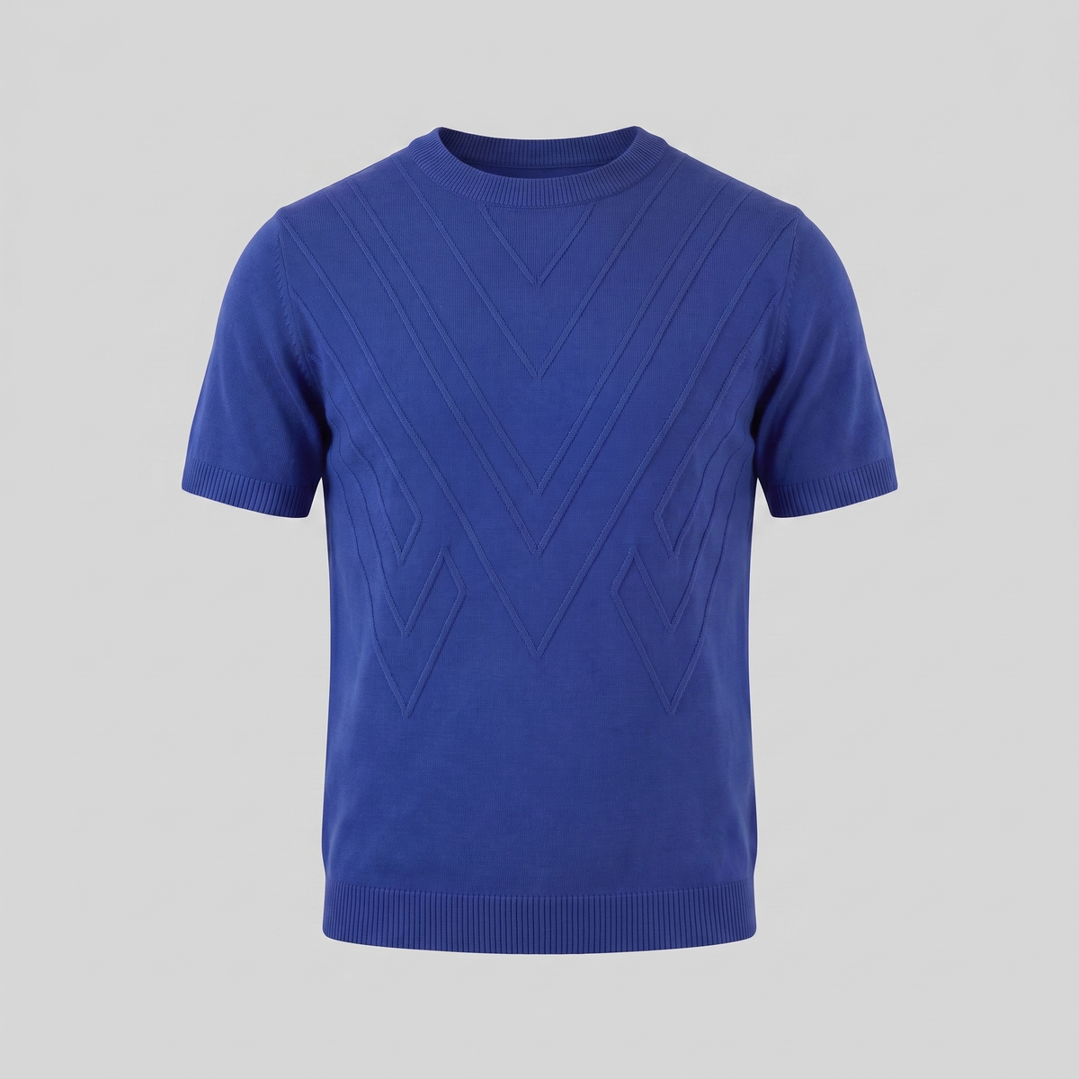T-Shirt Heren Lange Mouwen Casual Textuur Crew Neck