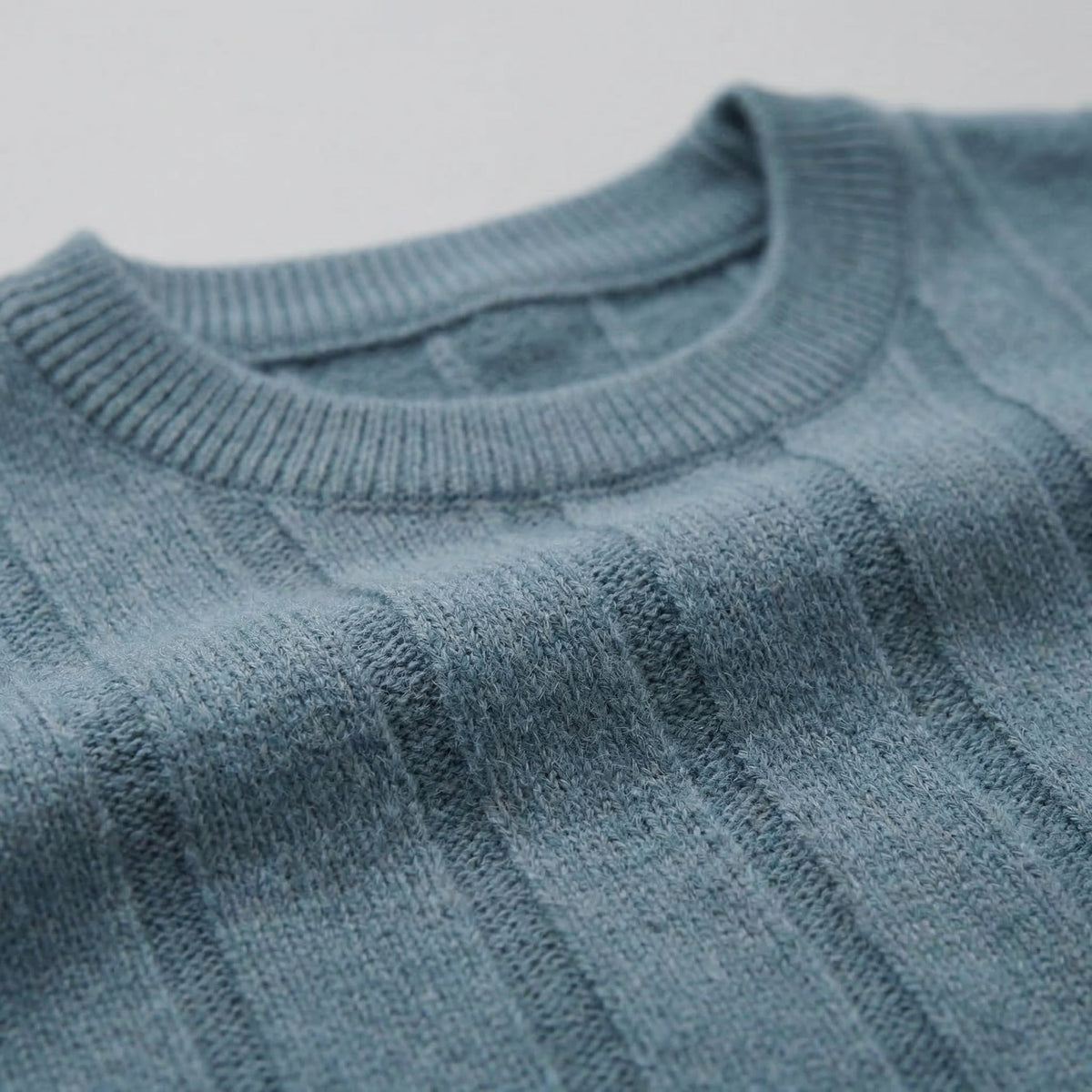 T-Shirt Heren Rib Knit Casual Chic Lange Mouwen