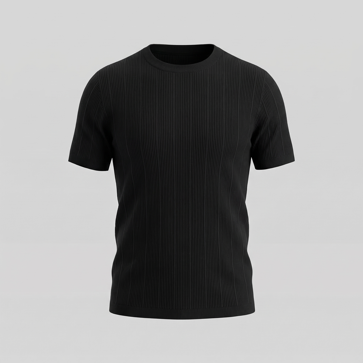 T-Shirt Heren Rib Knit Casual Chic Lange Mouwen