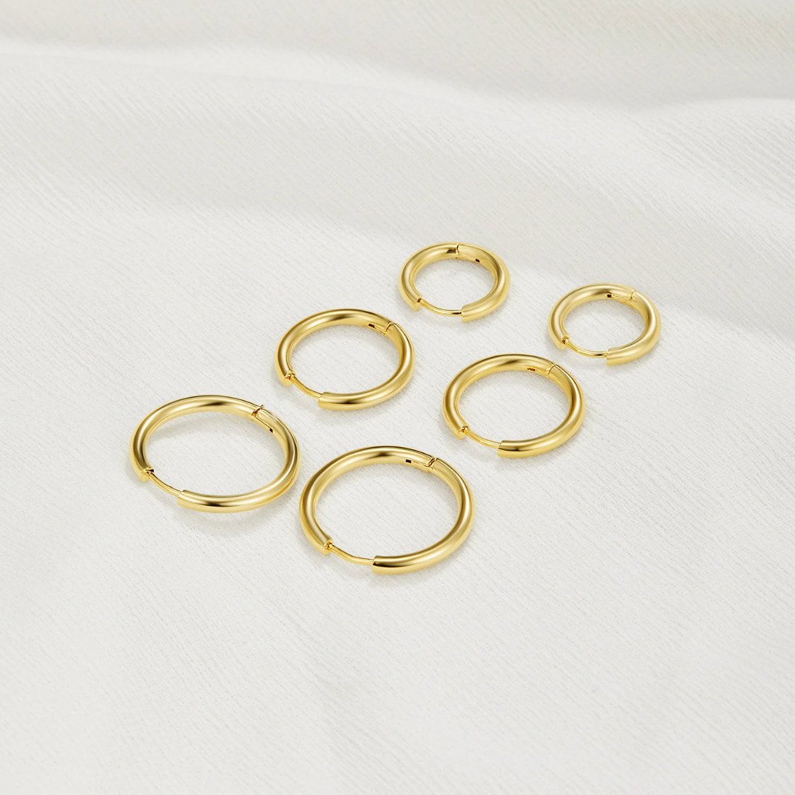 Drievoudige Hoepel Oorbellen Set