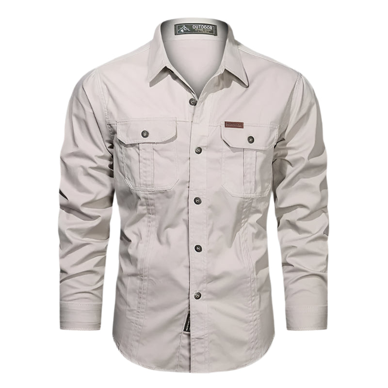 Heren Cargo Overshirt Tactisch Outdoor Overhemd Lange Mouw