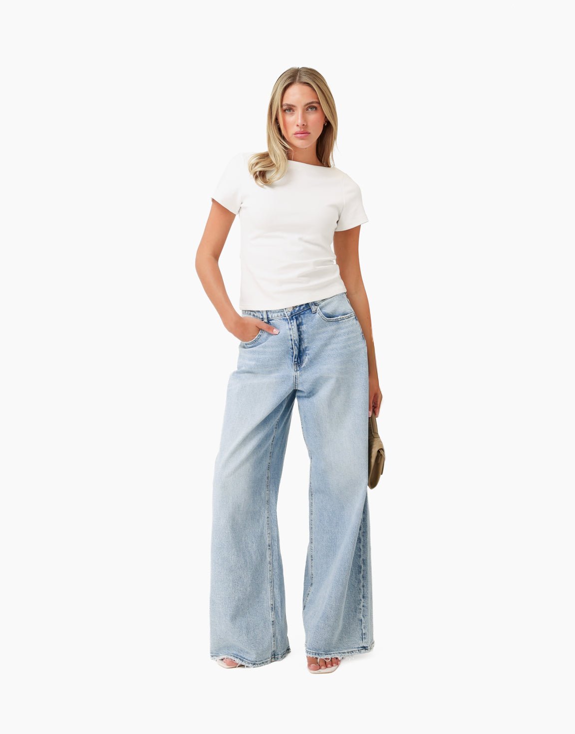 Witte Boot Hals SS - Top