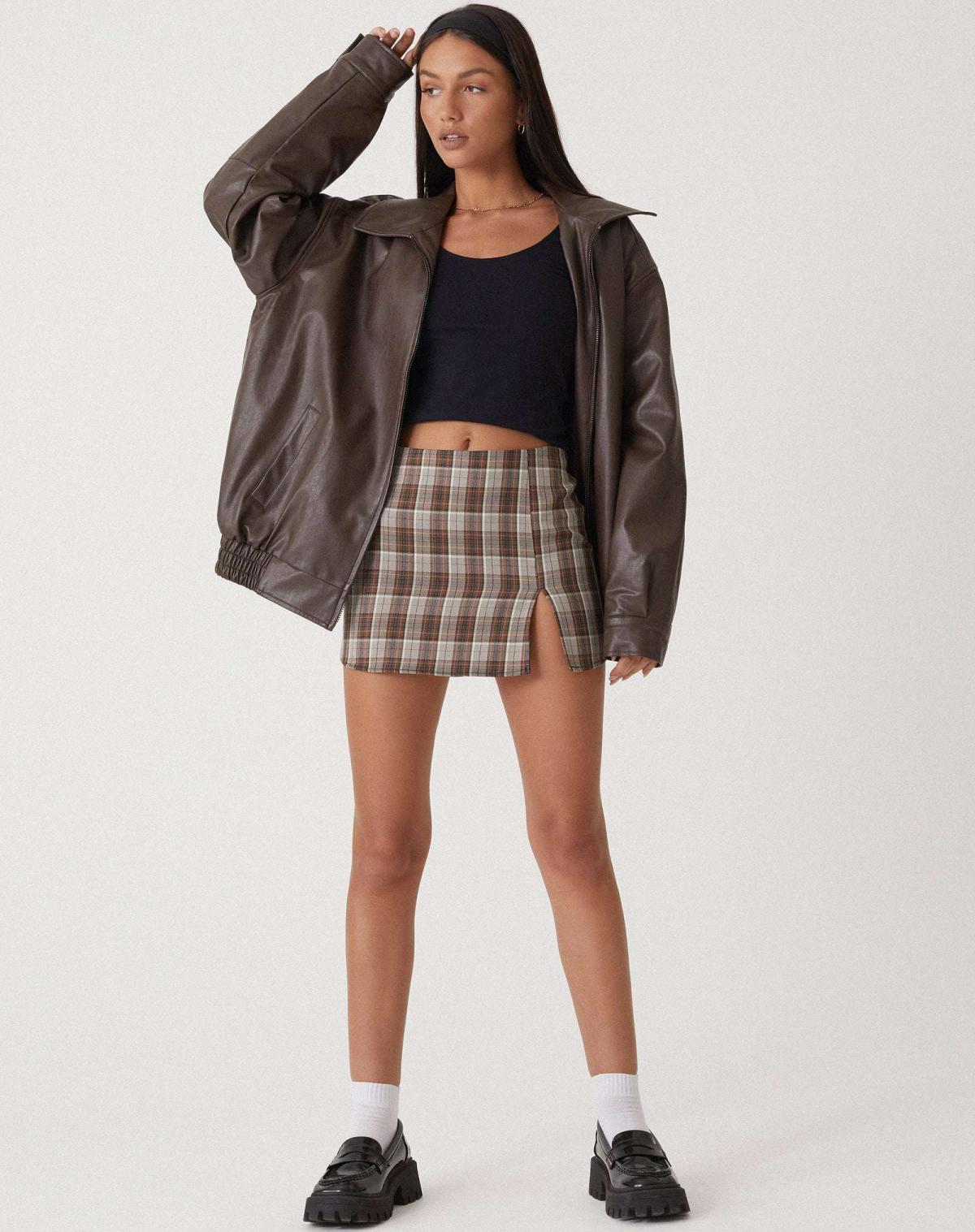 Luxe Dames Leren Bomberjack met Oversized Pasvorm
