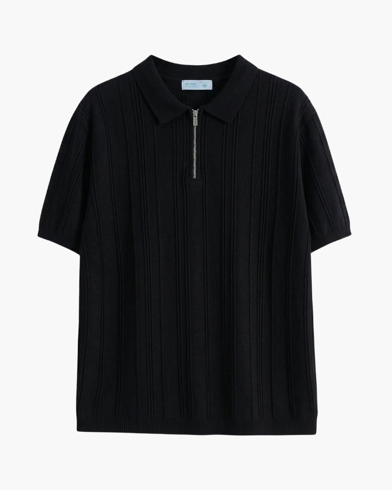 Zip-Up Polo Heren Casual Dagelijks Comfort Gebreide Knit
