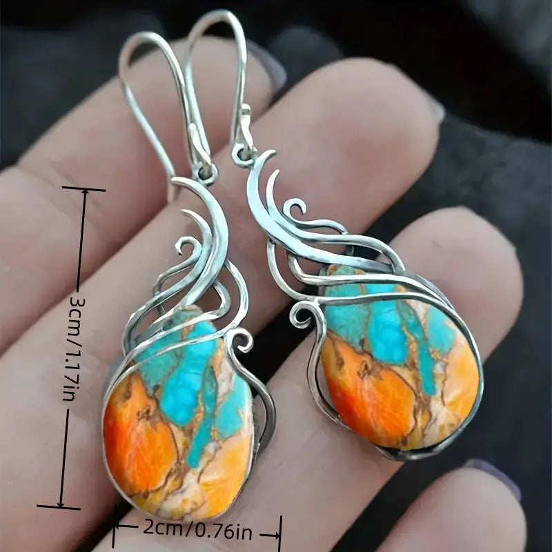 Elegante druppel oorbellen met edelstenen