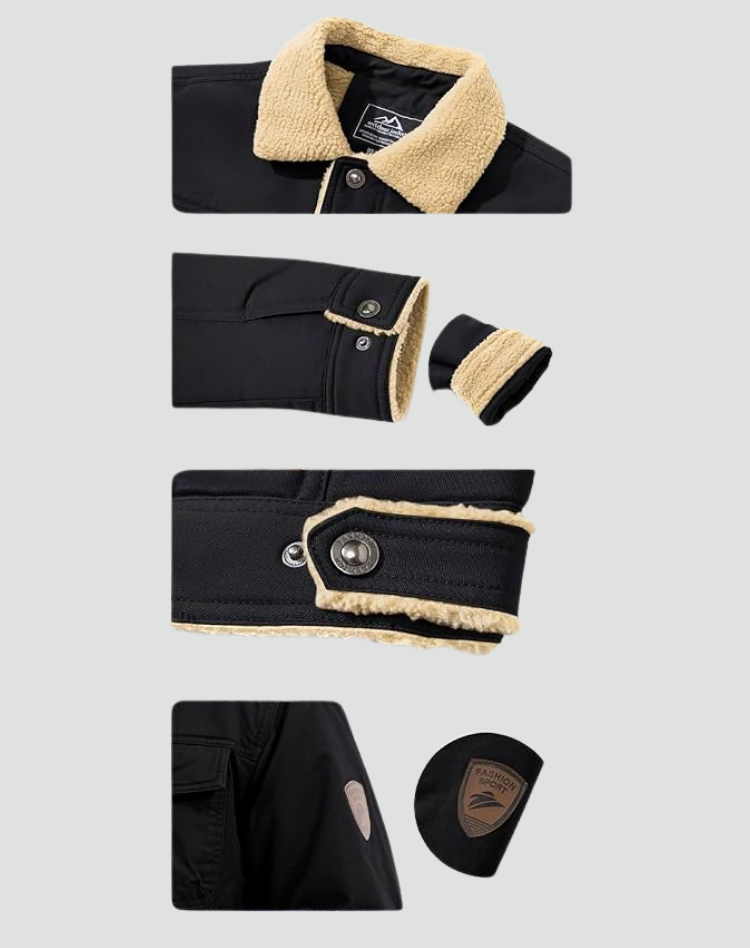 Sherpa Fleece Jas Heren Gevoerd Drukknopen Borstzakken