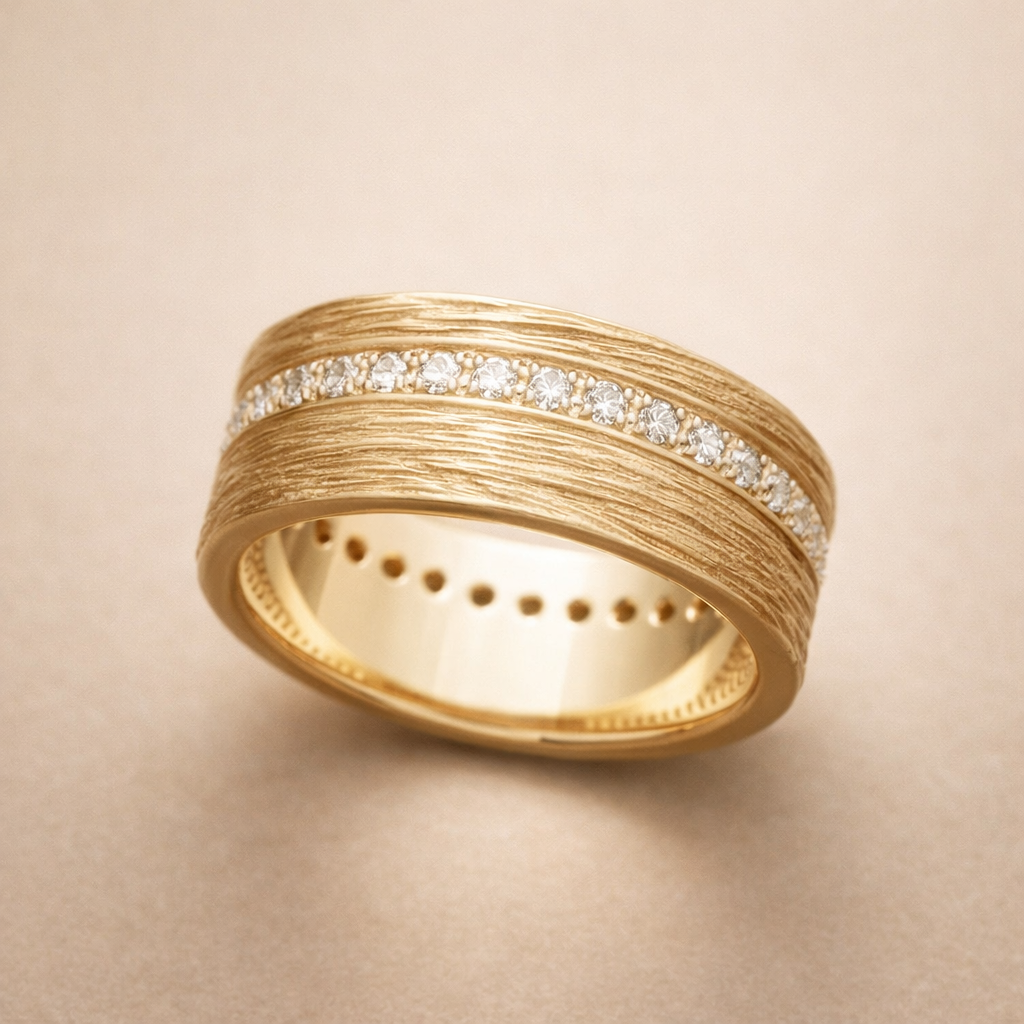 Vintage gouden ring met zirkonia