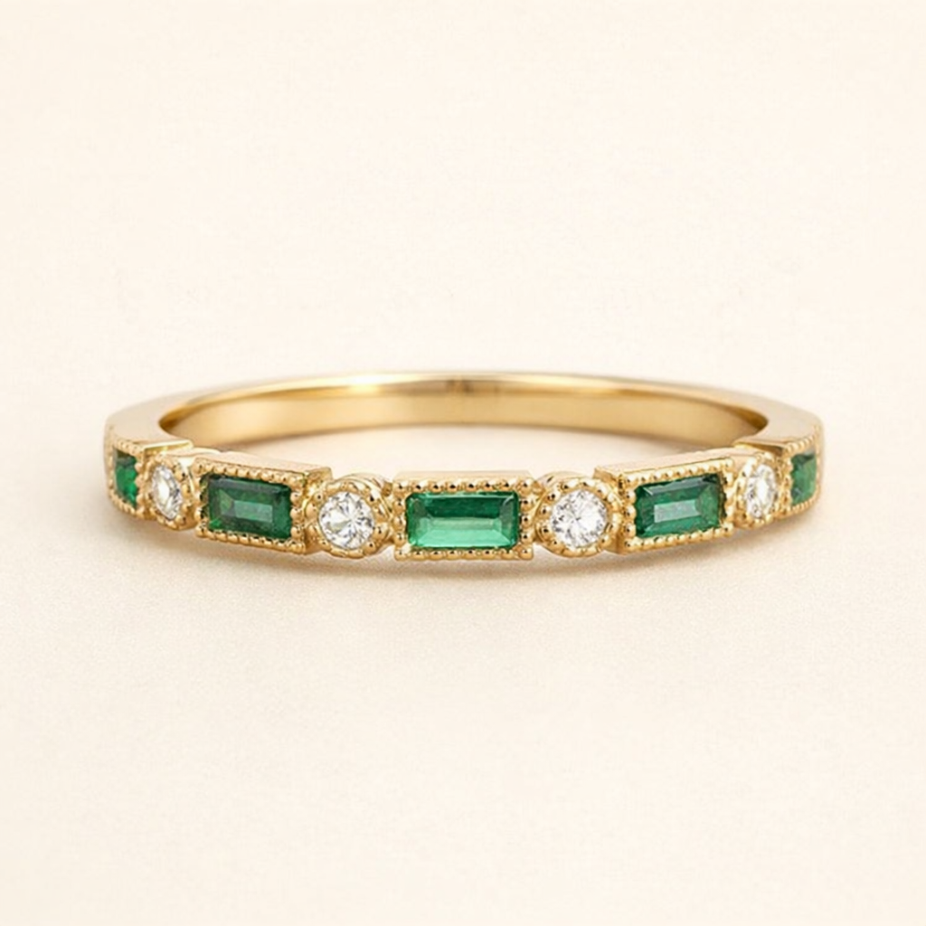 Alex - Groene Zirkonia Gouden Ring
