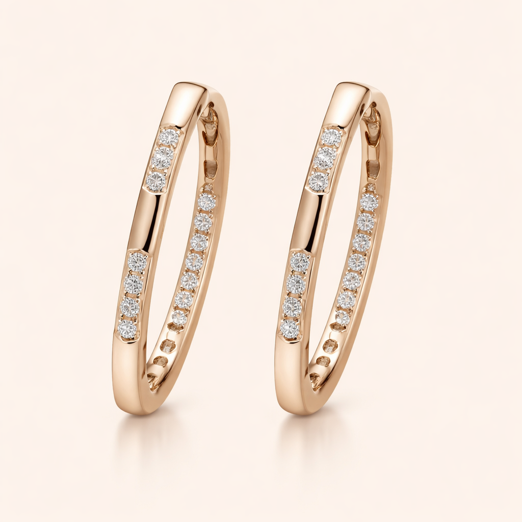 Elegante gouden oorbellen met sprankelende zirkonia