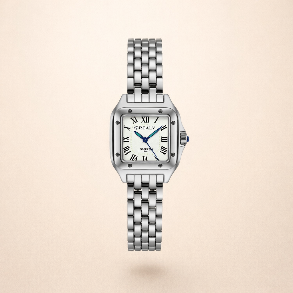 Elegante dagelijkse witgouden horloge
